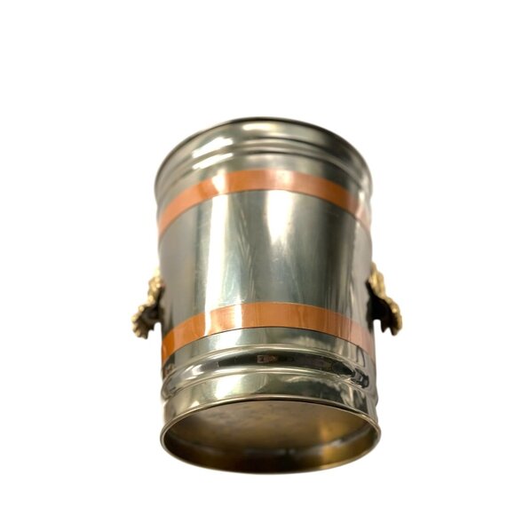 Vintage Brass & Copper Poseidon's Head Ice Bucket/Wine Chiller/Trash Bin - Picture 2 of 8